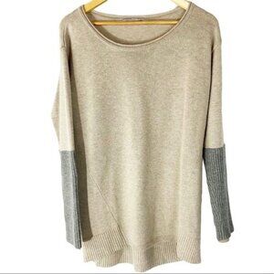 Athleta Womens Merino Wool Nopa Colorblock Sweater S Neutral Outdoor Gorpcore‎